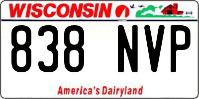 WI license plate 838NVP