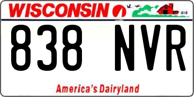 WI license plate 838NVR