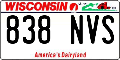 WI license plate 838NVS