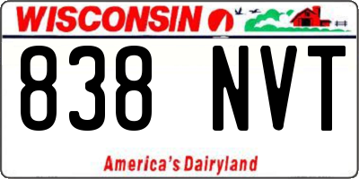 WI license plate 838NVT