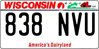 WI license plate 838NVU