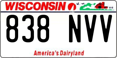 WI license plate 838NVV