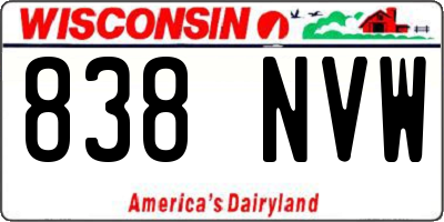 WI license plate 838NVW