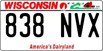 WI license plate 838NVX
