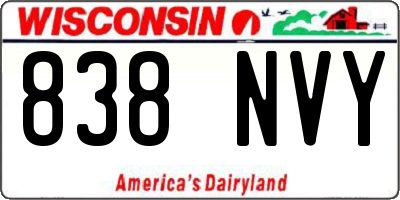 WI license plate 838NVY