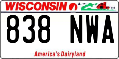 WI license plate 838NWA