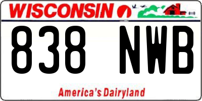 WI license plate 838NWB