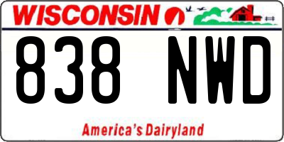 WI license plate 838NWD