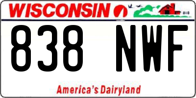 WI license plate 838NWF