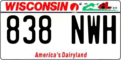 WI license plate 838NWH