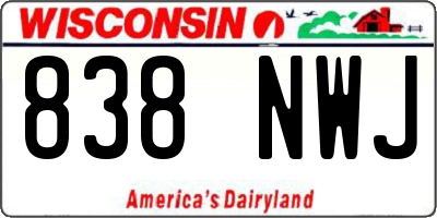 WI license plate 838NWJ