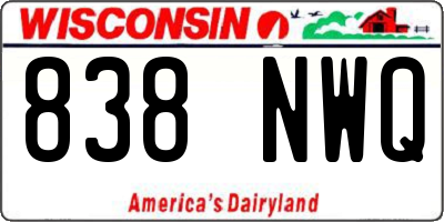 WI license plate 838NWQ
