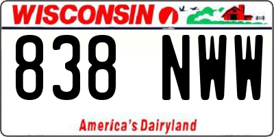 WI license plate 838NWW