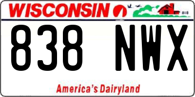 WI license plate 838NWX