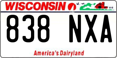 WI license plate 838NXA