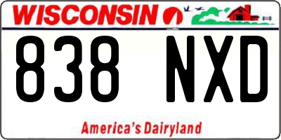 WI license plate 838NXD
