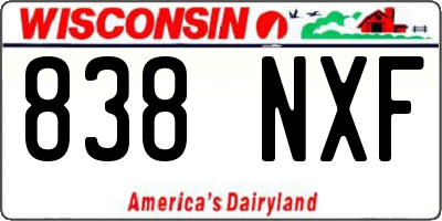 WI license plate 838NXF