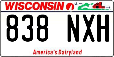 WI license plate 838NXH