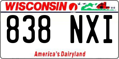 WI license plate 838NXI