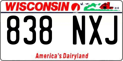 WI license plate 838NXJ