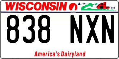 WI license plate 838NXN