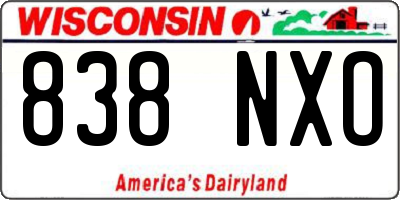 WI license plate 838NXO
