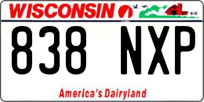 WI license plate 838NXP