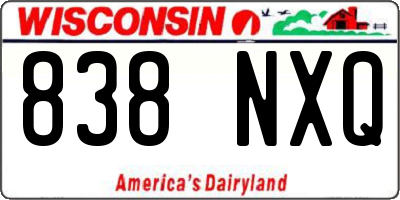 WI license plate 838NXQ