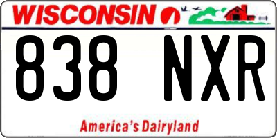WI license plate 838NXR