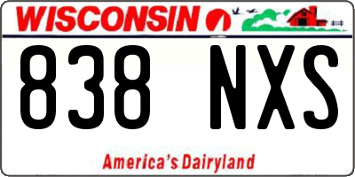 WI license plate 838NXS