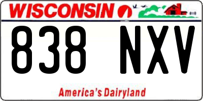 WI license plate 838NXV
