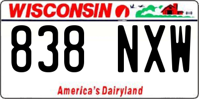 WI license plate 838NXW