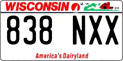 WI license plate 838NXX