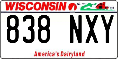 WI license plate 838NXY