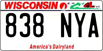 WI license plate 838NYA