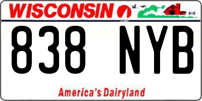 WI license plate 838NYB