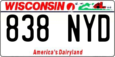 WI license plate 838NYD