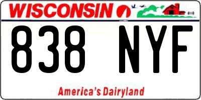 WI license plate 838NYF