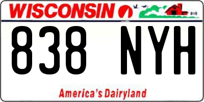 WI license plate 838NYH