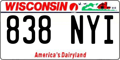 WI license plate 838NYI