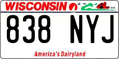 WI license plate 838NYJ