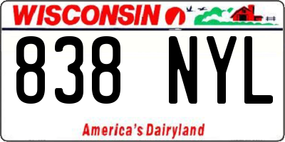 WI license plate 838NYL
