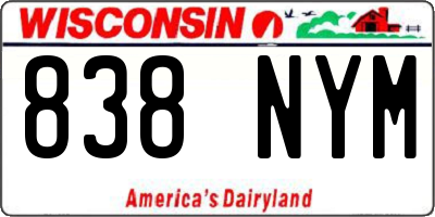 WI license plate 838NYM