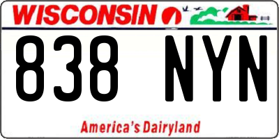 WI license plate 838NYN