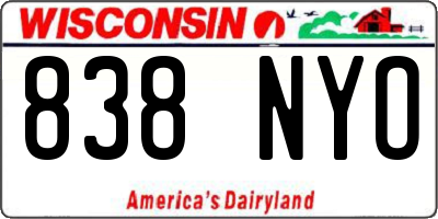 WI license plate 838NYO