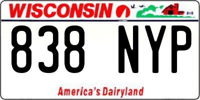 WI license plate 838NYP
