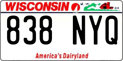WI license plate 838NYQ