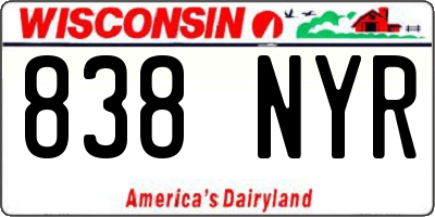 WI license plate 838NYR