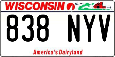 WI license plate 838NYV