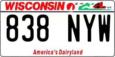 WI license plate 838NYW